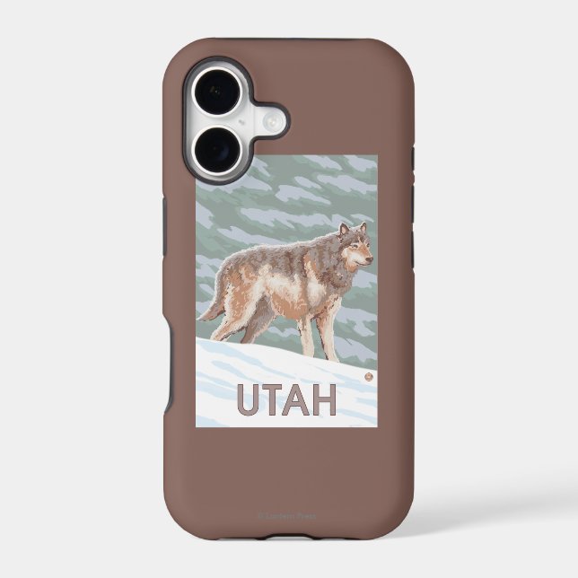Gray Wolf StandingUtah Iphone Case (Back)