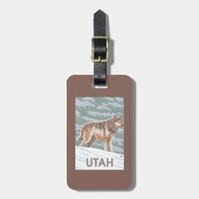 Gray Wolf StandingUtah Luggage Tag (Front Vertical)