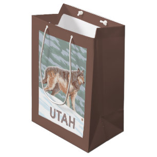Gray Wolf StandingUtah Medium Gift Bag