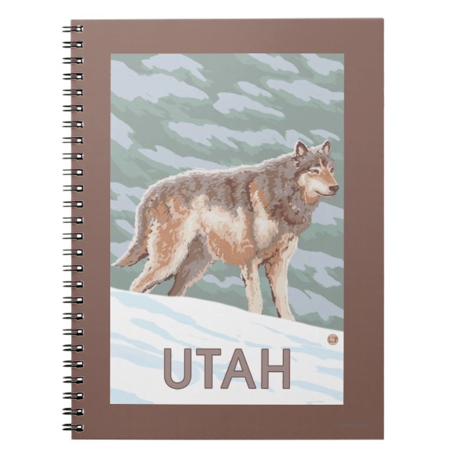 Gray Wolf StandingUtah Notebook (Front)