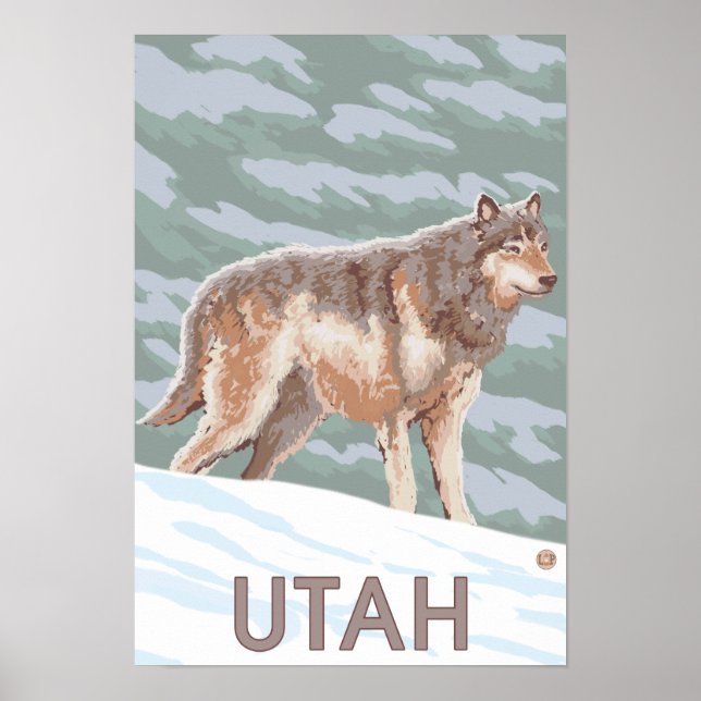 Gray Wolf StandingUtah Poster (Front)