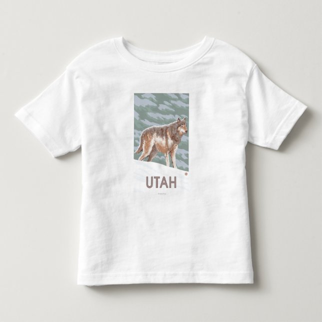 Gray Wolf StandingUtah Toddler T-shirt (Front)