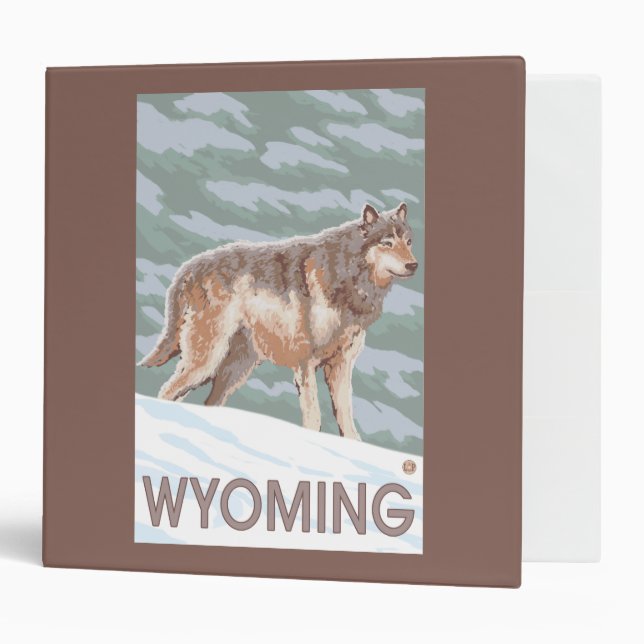 Gray Wolf StandingWyoming Binder (Front/Inside)