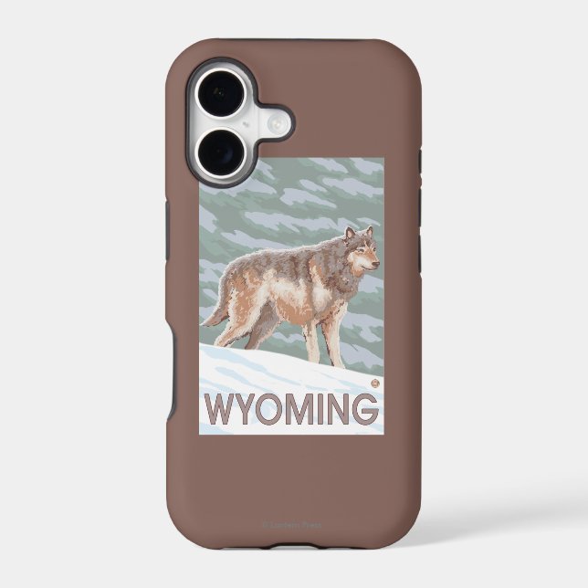 Gray Wolf StandingWyoming Iphone Case (Back)