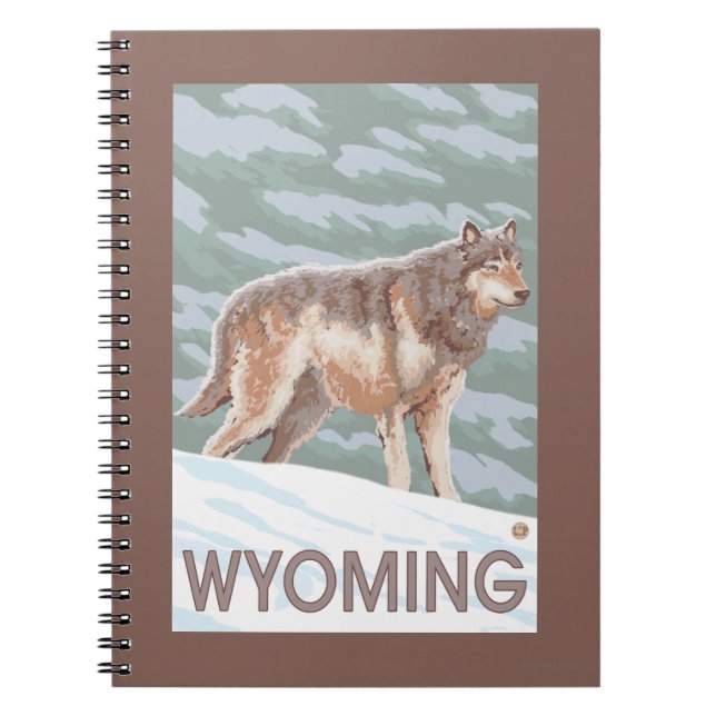 Gray Wolf StandingWyoming Notebook (Front)