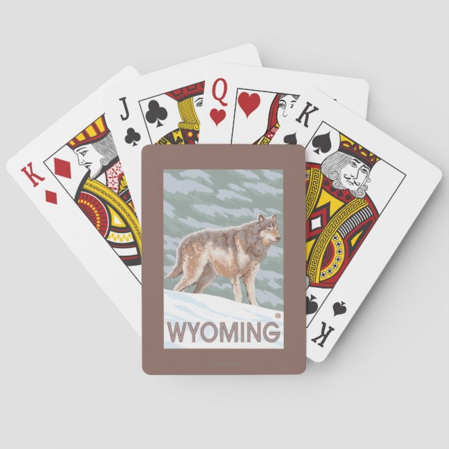 Gray Wolf StandingWyoming Poker Cards (Back)