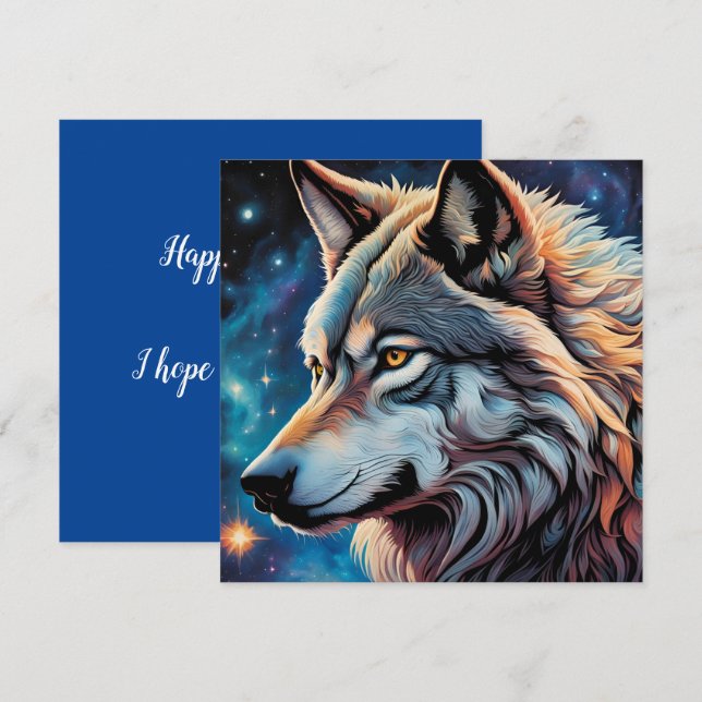 Gray Wolf Starry Night Portrait (Front/Back)