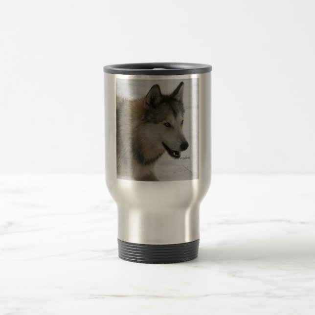 Gray Wolf Travel Mug (Center)