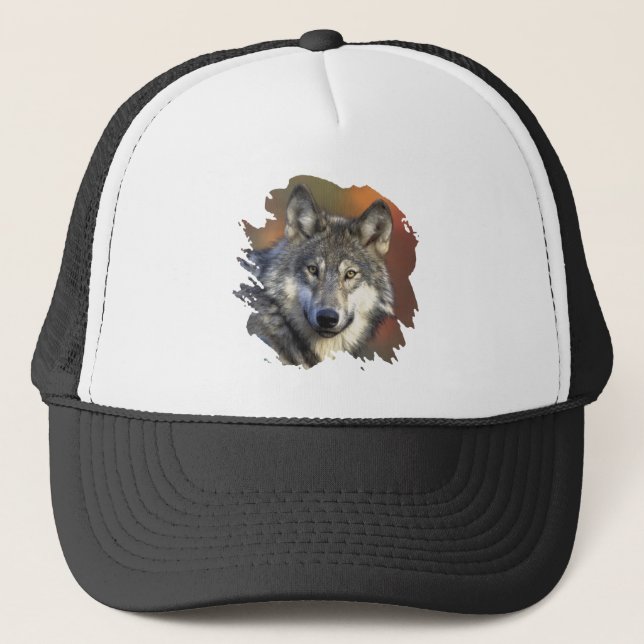 Gray Wolf Trucker Hat (Front)