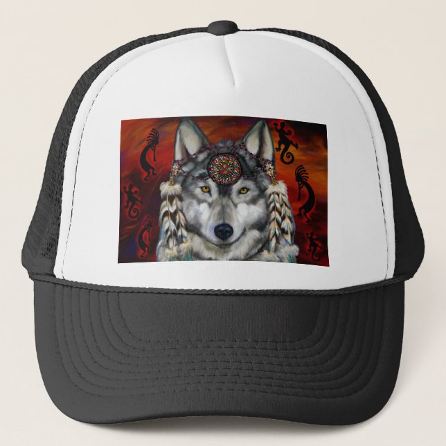 Gray Wolf Trucker Hat (Front)