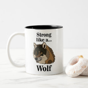 Gray Wolf Two-Tone Coffee Mug