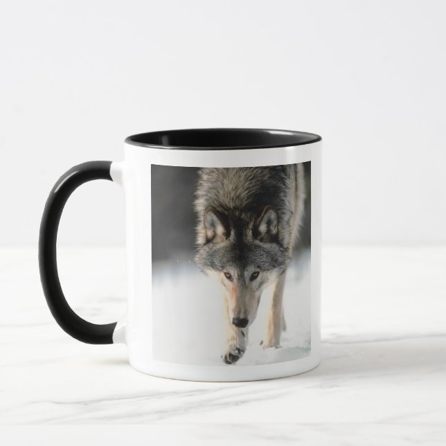 Gray wolf walking mug (Left)