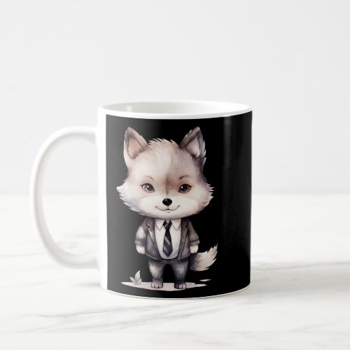 Gray Wolf Wearing a Tie  Coffee Mug