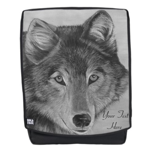 gray wolf wildlife portrait painting wolves backpack