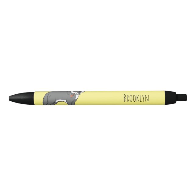 Gray wolf with pipe cartoon illustration pen (Front)