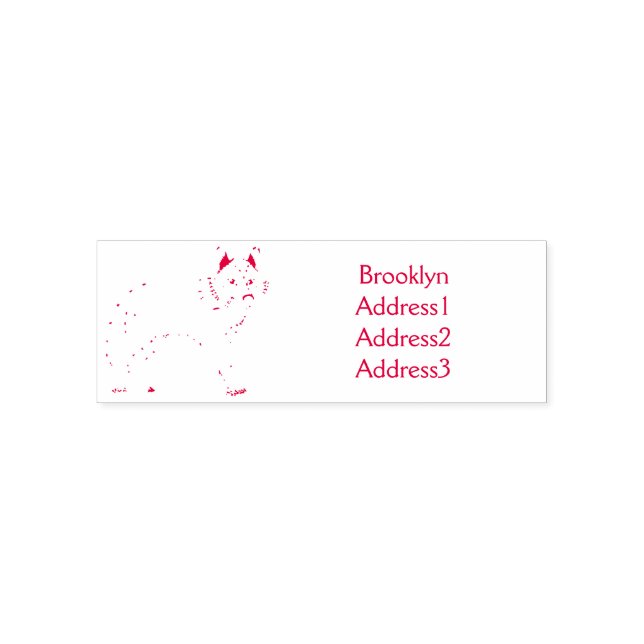 Gray wolf with pipe cartoon illustration self-inking stamp (Design)