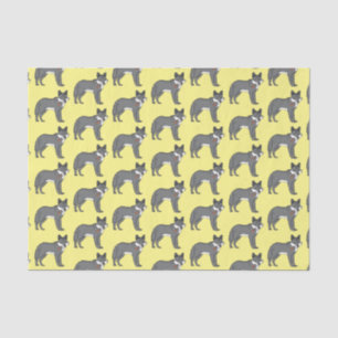Gray wolf with pipe cartoon illustration tissue paper