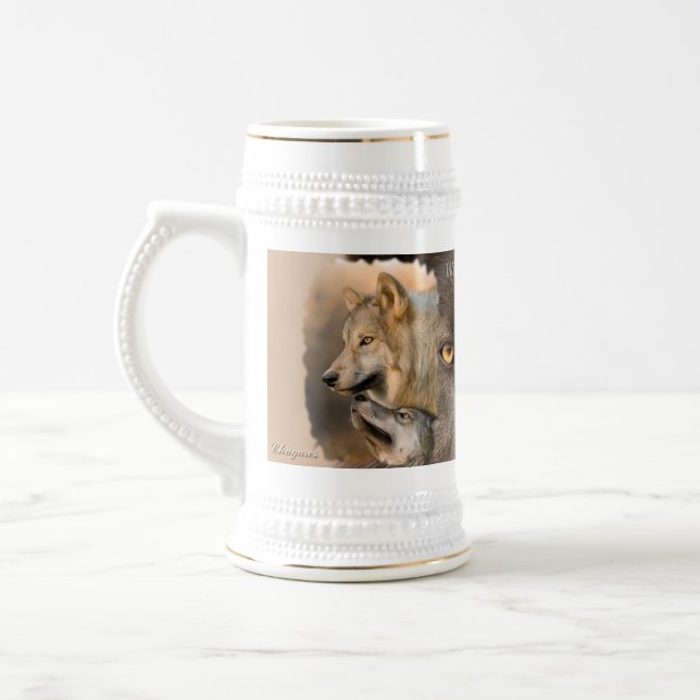 Gray Wolves Beer Stein (Left)