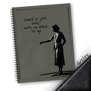 Gray Womens Loss Grief Journal Pen Ink Notebook