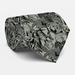 Gray Wood Badge Critter Tie