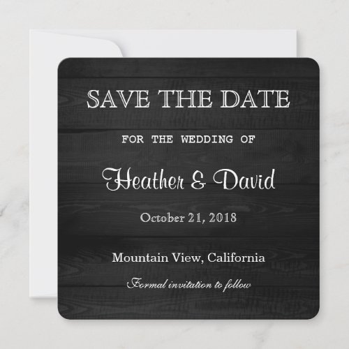 Gray Wood Design Save the Date Wedding