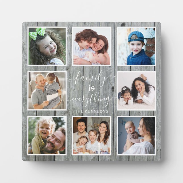 Gray Wood Family Is Everything Quote 8 Photo   Plaque (Front)