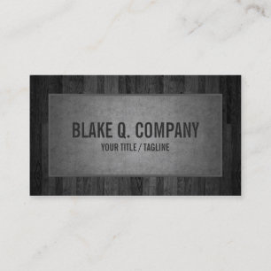 Gray Wood Grain and Suede Look Business Card