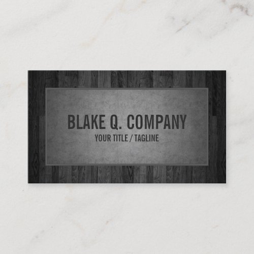 Gray Wood Grain and Suede Look Business Card