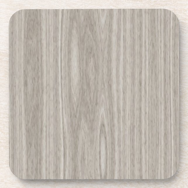 Gray Wood Grain Beverage Coaster (Front)