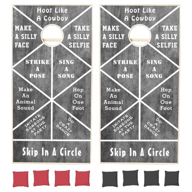 Gray Wood Hilarious Fun Cornhole Set (Set)