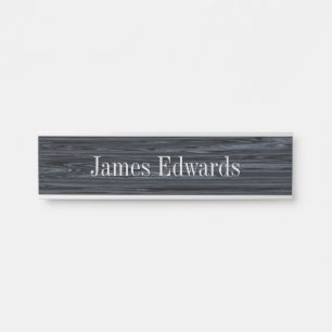 Gray Wood Like Texture Name Plates Desk Signs