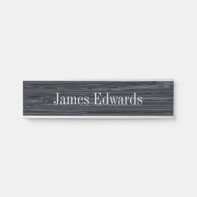 Gray Wood Like Texture Name Plates Desk Signs (Front)
