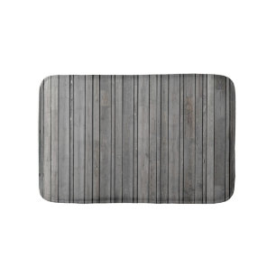 Gray Wood Panel Fence Bath Mat