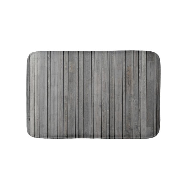 Gray Wood Panel Fence Bath Mat (Front)