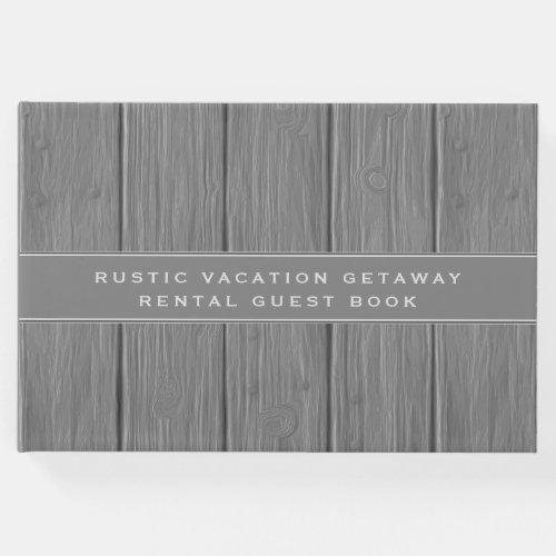 Gray Wood Plank  Vacation Rental Guest Book