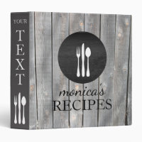 Gray Wood Recipe Cooking Vintage Personalized