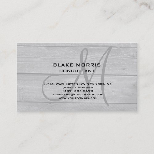 Gray Wood Unique Original Classical Professional Business Card