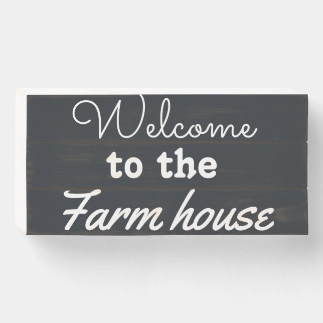Gray Wooden Box Sign (Front Horizontal)