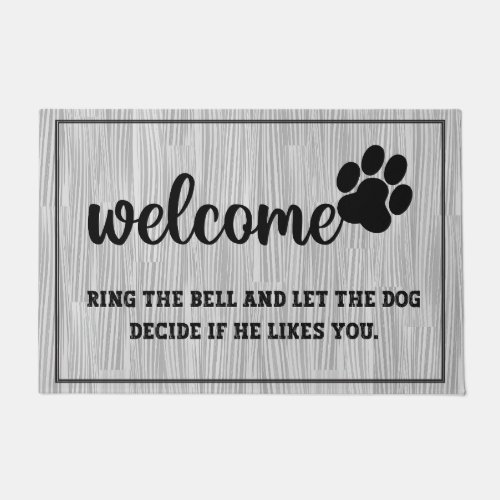Gray wooden Welcome paw funny quotes vintage Doormat