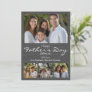 Gray Woodgrain Modern 4 Photo Father's Day Invitation