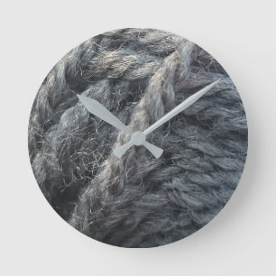 Gray Wool Round Clock