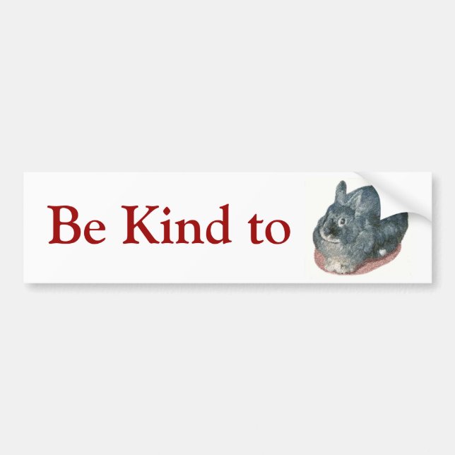 Gray Wooly Rabbit Bumper Sticker (Front)