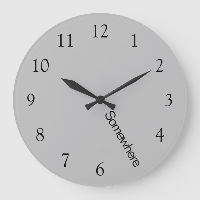 Gray Workday Five O'Clock Somewhere Large Clock (Front)