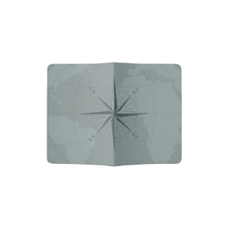 Gray World Map Custom Passport Holder