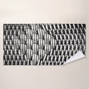 Gray Woven Texture – Modern Abstract Pattern Bath Towel Set