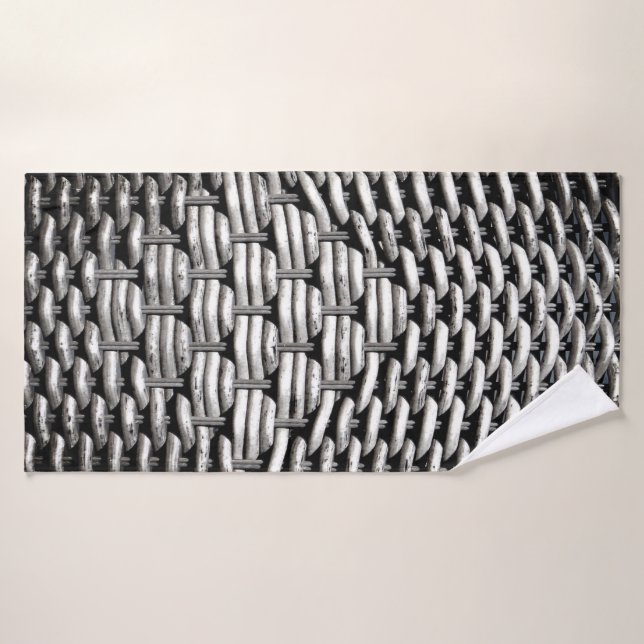 Gray Woven Texture – Modern Abstract Pattern Bath Towel Set (Bath Towel)