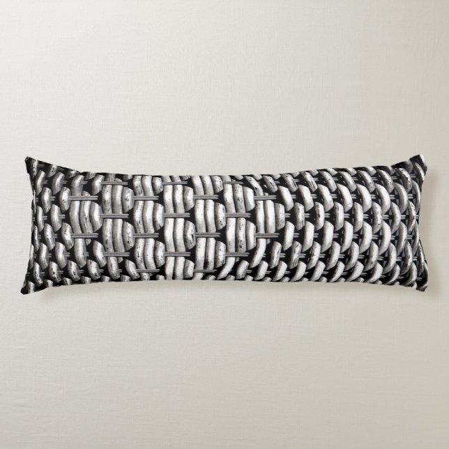 Gray Woven Texture – Modern Abstract Pattern Body Pillow (Front)