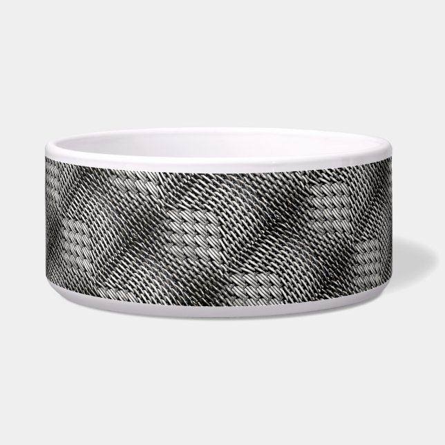 Gray Woven Texture – Modern Abstract Pattern Bowl (Front)