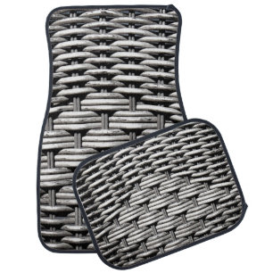 Gray Woven Texture – Modern Abstract Pattern Car Floor Mat
