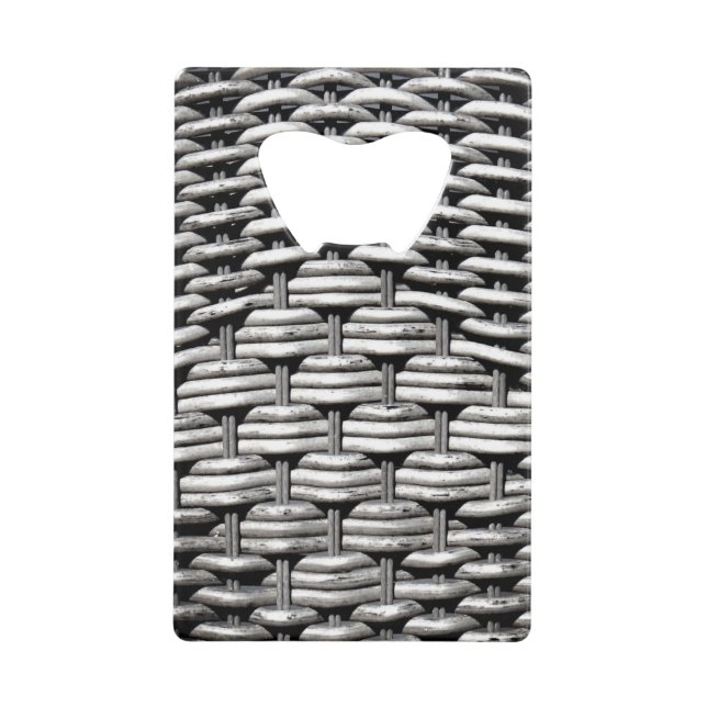 Gray Woven Texture – Modern Abstract Pattern Credit Card Bottle Opener (Front)